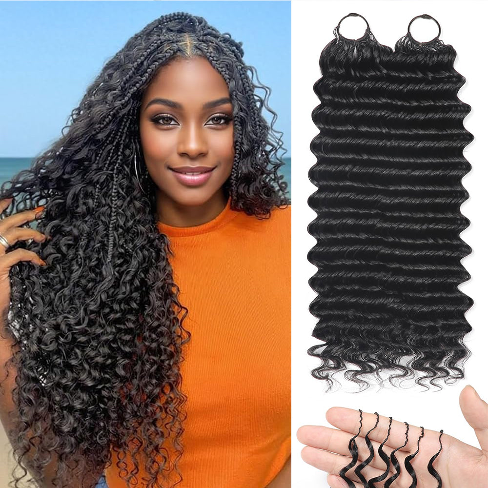 Deep Wave Crochet Human Hair for Boho Braid Styles Miracle Knots Compatible Time-Saving & Lightweight