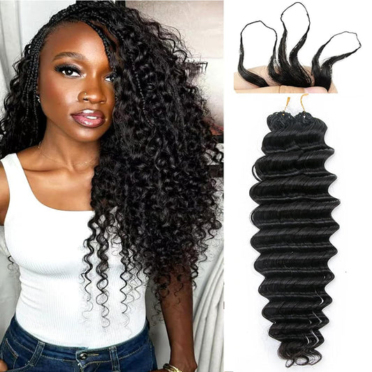 Deep Wave Crochet Human Hair for Boho Braids with Miracle Knots – Soft Waves Time-Saving Install