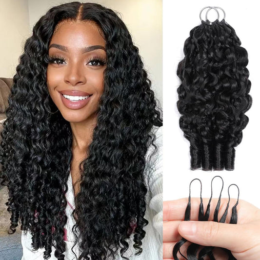 Lodmemo Burmese Water Curly Human Crochet Hair Ready Pre-Separated Time-Saving Design