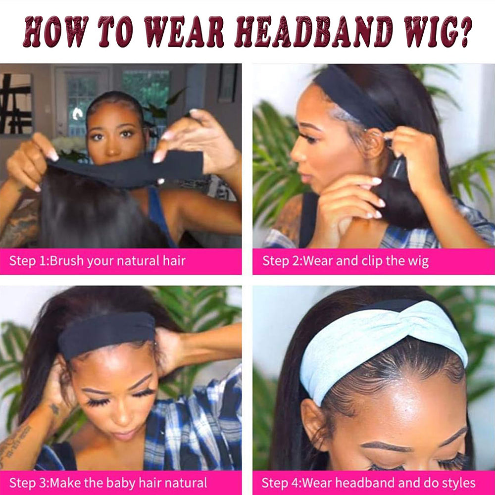 Lodmemo Deep Curly Headband Wig Human Hair Glueless Wig Seamless Kinky Curly Flip Over Wig Beginner Friendly