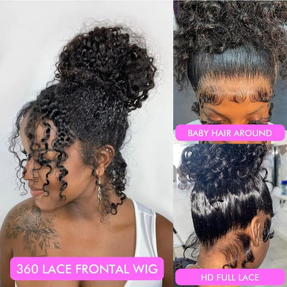 Lodmemo Deep Curly Invisi Strap Snug Fit 360 Transparent Curly Lace Frontal Bleached Knots Pre Cut Lace Wig
