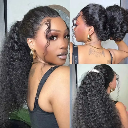 Lodmemo 360 Glueless Human Hair Deep Curly 360 Invisible Strap Lace Frontal Bleached Knots Pre Cut Frontal Lace Wig