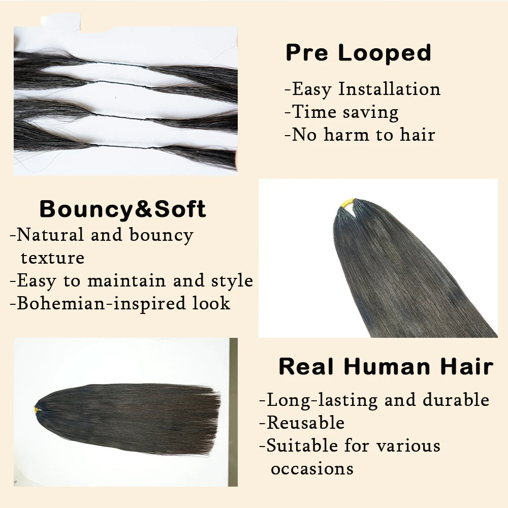 Bone Straight Crochet Human Hair for Boho Braid Styles Miracle Knots Compatible Time-Saving & Lightweight