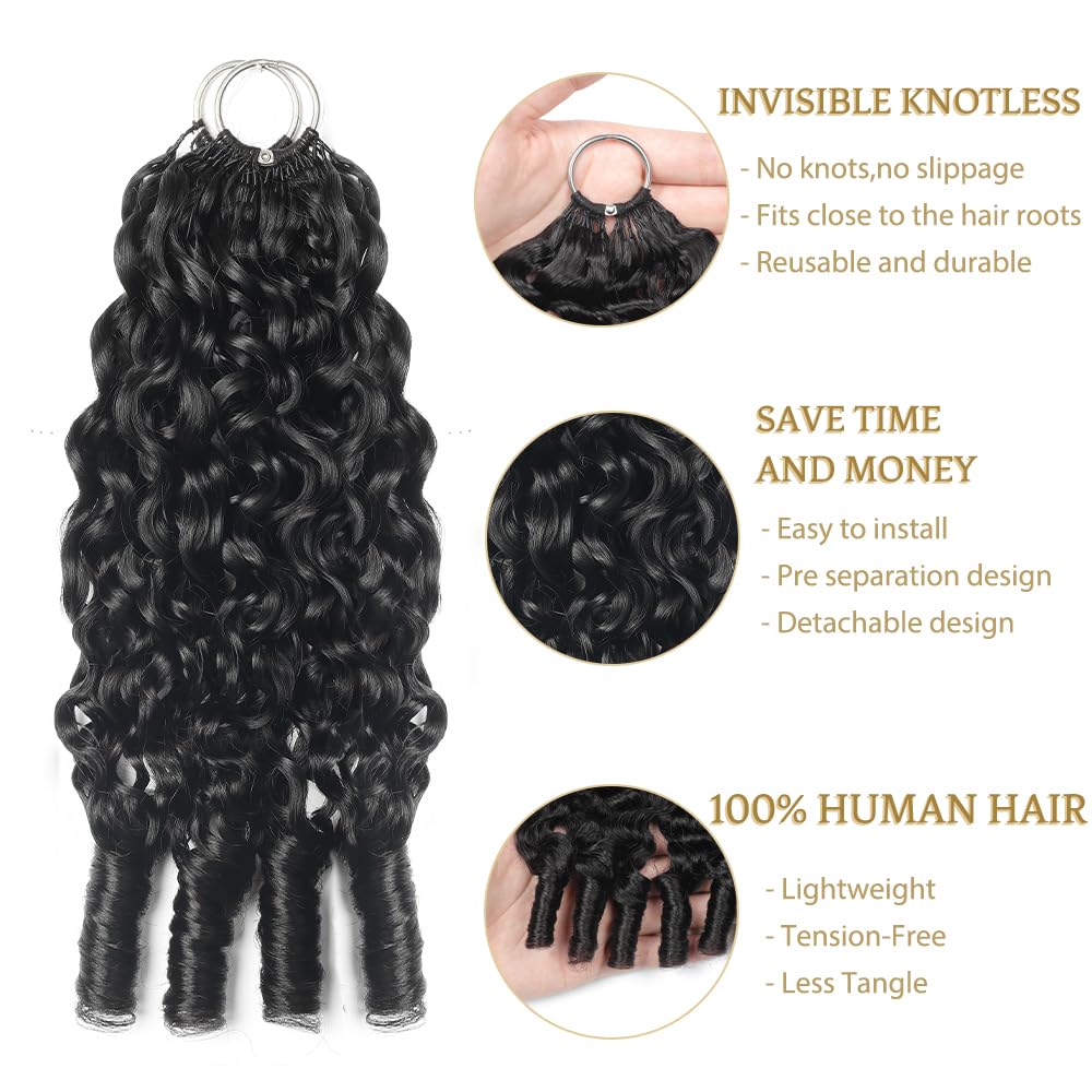 Lodmemo Burmese Curly Crochet Human Hair for Boho Braids Miracle Knots Ready Pre-Separated Time-Saving Design