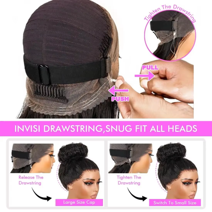Lodmemo 360 Glueless Human Hair Deep Curly 360 Invisible Strap Lace Frontal Bleached Knots Pre Cut Frontal Lace Wig