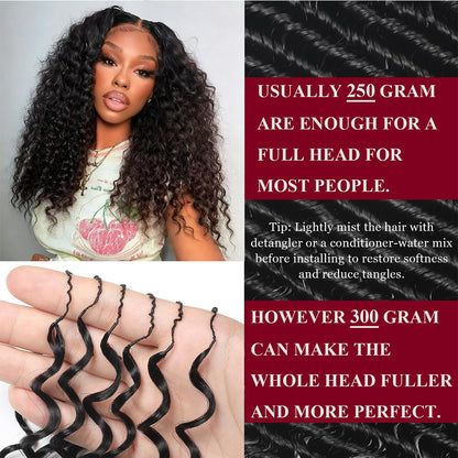 Deep Wave Crochet Human Hair for Boho Braids with Miracle Knots – Soft Waves Time-Saving Install