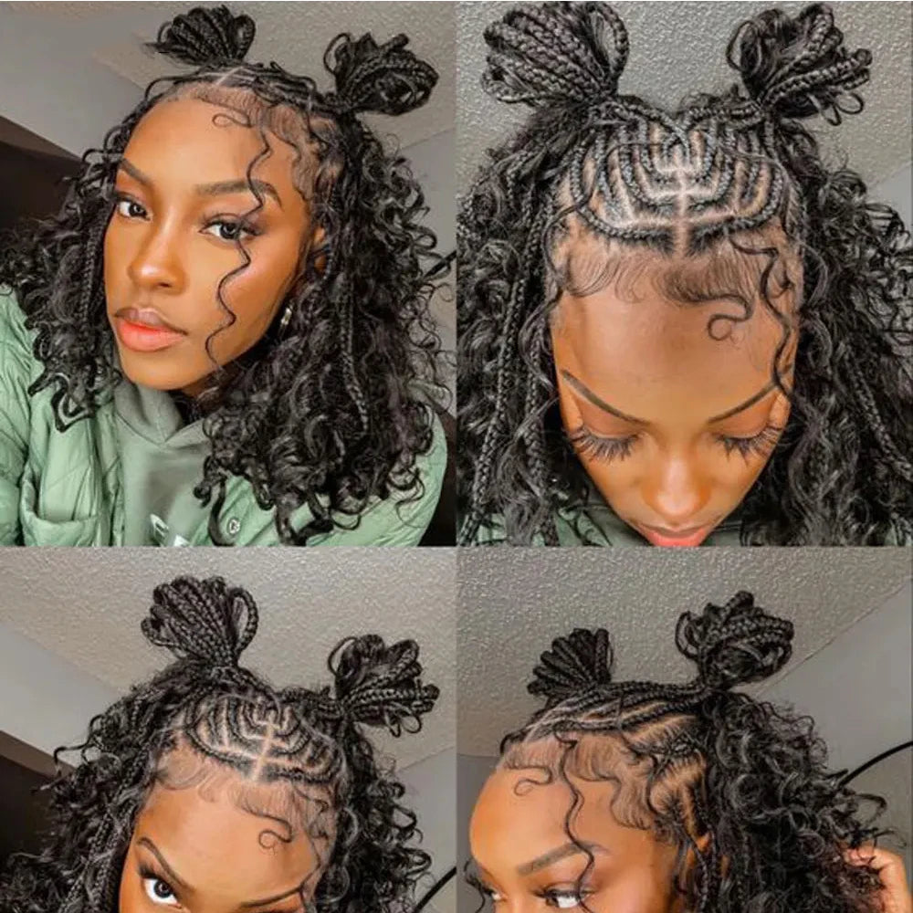 Lodmemo Deep Wave Bulk Boho Braids Human Hair Natural Color No Weft Boho Hair For Braiding 1/3/4 Packs