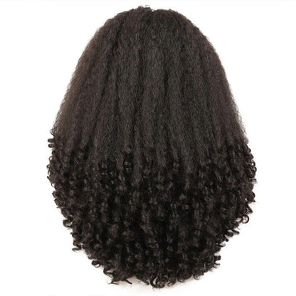 Lodmemo Kinky Straight Burmese Curly Half Wigs Human Hair Glueless Wigs Seamless Kinky Curly Flip Over Wig Beginner Friendly