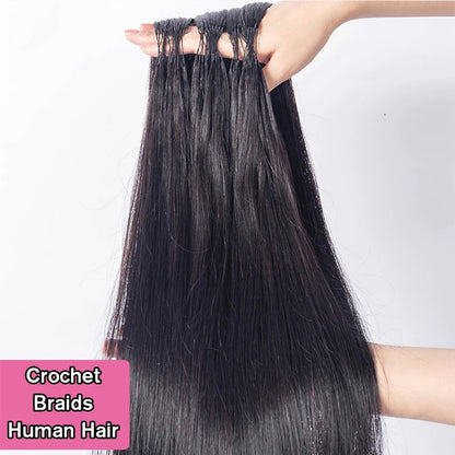 Bone Straight Crochet Human Hair for Boho Braid Styles Miracle Knots Compatible Time-Saving & Lightweight
