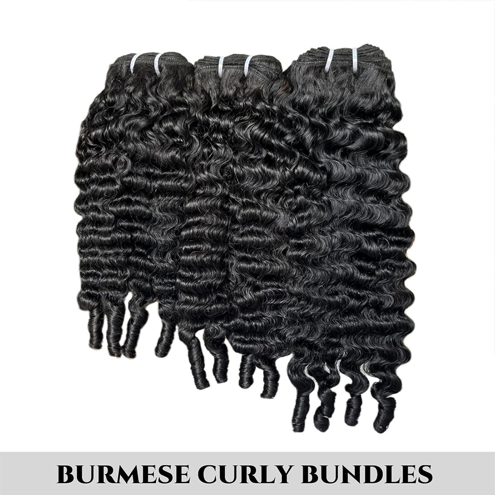 Lodmemo Beaufox Burmese Curly Hair Bundles Pixie Curly Bundles Human Hair Virgin 10A Grade 100% Human Virgin Hair unprocessed Human Hair