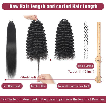 Deep Wave Crochet Human Hair for Boho Braid Styles Miracle Knots Compatible Time-Saving & Lightweight