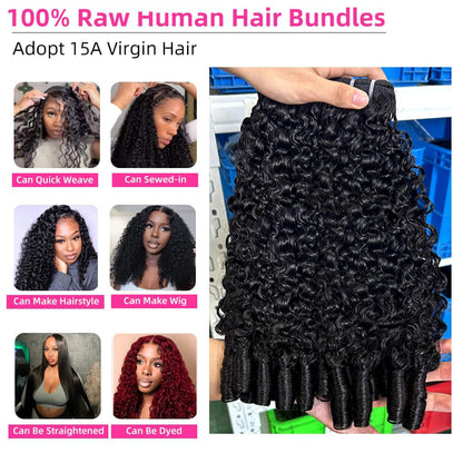 Lodmemo Beaufox Burmese Curly Hair Bundles Pixie Curly Bundles Human Hair Virgin 10A Grade 100% Human Virgin Hair unprocessed Human Hair
