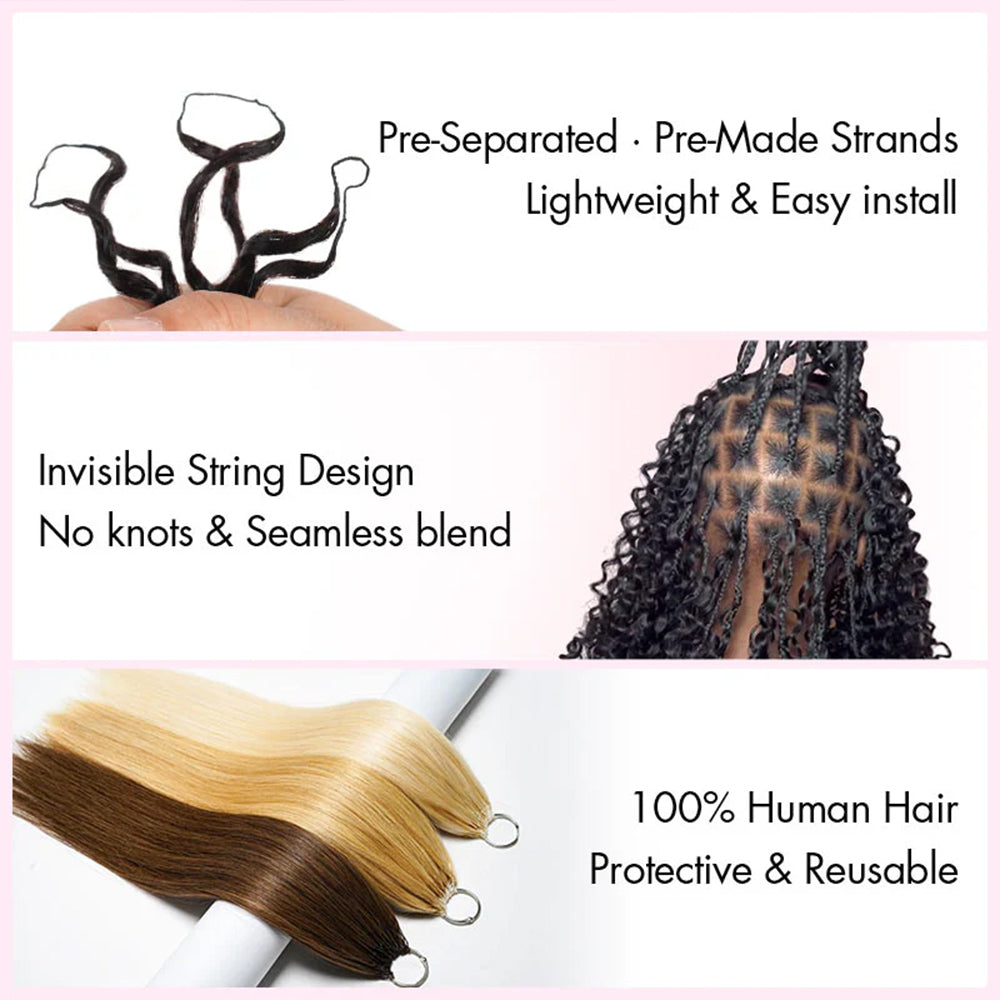 Lodmemo Body Wave Crochet Human Hair for Boho Braids Miracle Knots Ready Pre-Separated Time-Saving Design