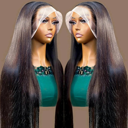 Lodmemo Straight Wave 360 Invisible Strap HD Transparent Bone Lace Frontal Bleached Knots Pre Cut Lace Wig
