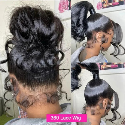 Lodmemo  Body Wave Pre Cut 360 Invisible Strap Full Lace Glueless Wig HD Transparent Bleached Knots Pre Cut Lace Wig