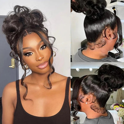 Lodmemo Body Wave 360 Invisible Strap Lace Frontal HD Transparent Bleached Knots Pre Cut Lace Wig