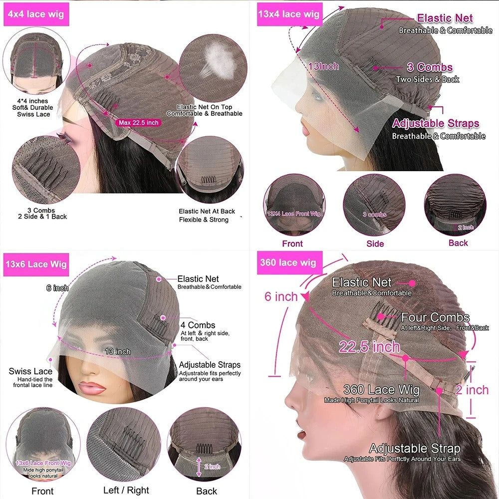Lodmemo Straight Wave 360 Invisible Strap HD Transparent Bone Lace Frontal Bleached Knots Pre Cut Lace Wig