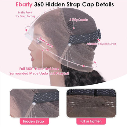 Lodmemo Deep Curly 360 Invisible Strap Full Lace Glueless Wig Deep Curly Lace Frontal Bleached Knots Pre Cut Frontal Lace Wig