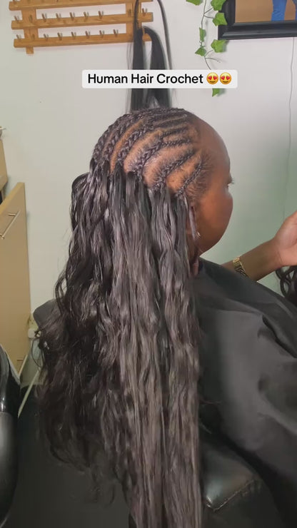 Lodmemo Body Wave Crochet Human Hair for Boho Braids Miracle Knots Ready Pre-Separated Time-Saving Design