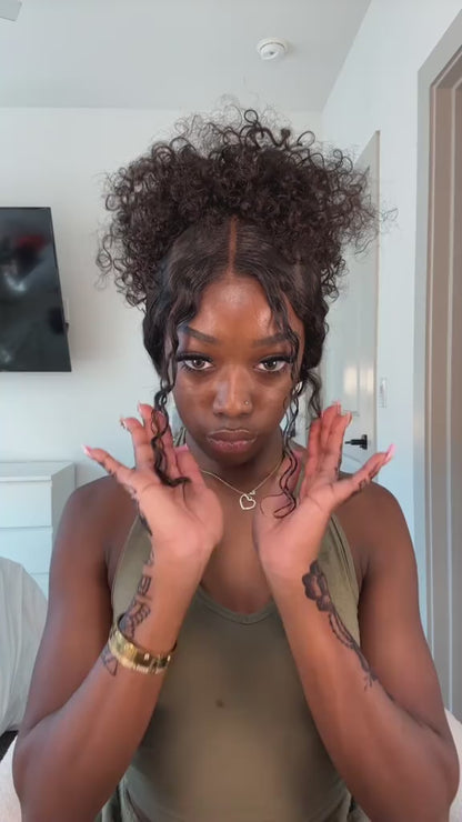 Lodmemo 360 Glueless Human Hair Deep Curly 360 Invisible Strap Lace Frontal Bleached Knots Pre Cut Frontal Lace Wig