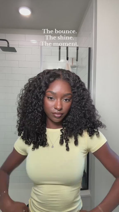 Lodmemo Burmese Curly Half Wigs Human Hair Glueless Wig With Flip Over Wig Beginner Friendly