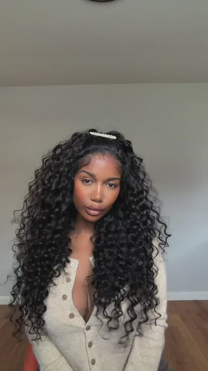 Lodmemo Kinky Curly Half Wig Seamless Kinky Curly Flip Over Wig Beginner Friendly
