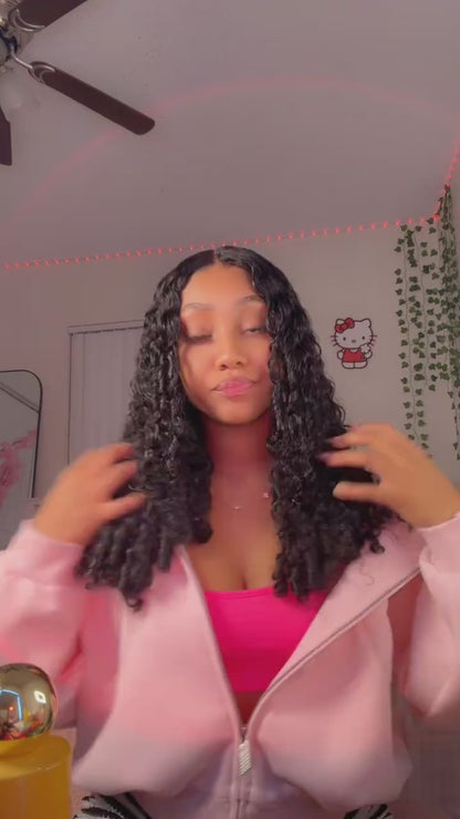 Burmese Curly Half Wigs Human Hair Seamless Kinky Curly Flip Over Wig Beginner Friendly